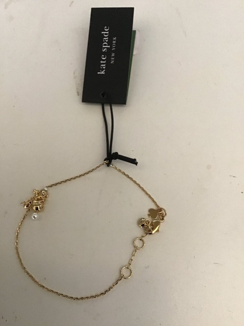 Kate Spade New Gold and Pearl 2 Bunnies Bracelet - Picture 2 of 4